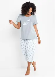 Capri pyjamas med korte ermer, bonprix