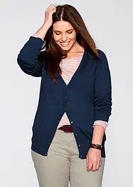 Basic finstrikket cardigan med knappestolpe, bonprix