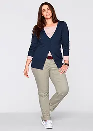 Basic finstrikket cardigan med knappestolpe, bonprix