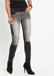 Skinny jeans i bikerstil, tofarget, bonprix