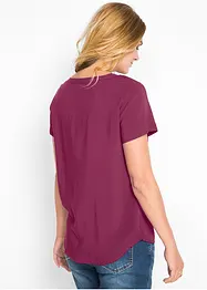 Bluse i viskose, kort arm, bonprix