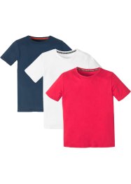 Basic T-shirt av økologisk bomull til barn (3-pack), bpc bonprix collection
