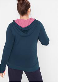 Langermet, sweatshirt med hette og med hjertetrykk, bpc bonprix collection
