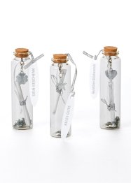 Flaske med lykkeønskninger, sett med 3, bpc living bonprix collection