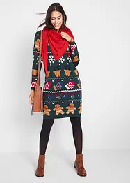 Kort strikket julekjole med pepperkaker, bonprix