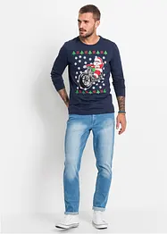 Langermet topp med julemotiv, Slim Fit, bonprix