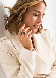 Ring i rustfritt stål dekorert med krystaller, bpc bonprix collection