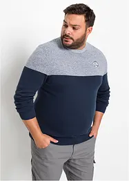 Finstrikket genser med bomull og colorblocking, bonprix