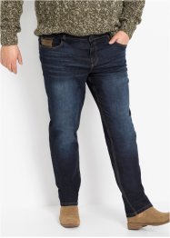 Slim Fit Stretch-Jeans med detaljer i skinnimitasjon, Straight, John Baner JEANSWEAR