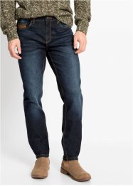 Slim Fit Stretch-Jeans med detaljer i skinnimitasjon, Straight, John Baner JEANSWEAR