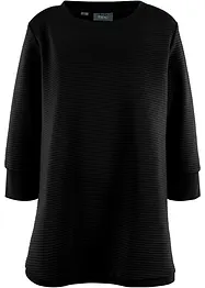 Lang sweatshirt-tunika med struktur i A-fasong, 3/4-lang arm, bonprix