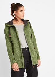 Strikket fleecejakke med hette, bpc bonprix collection