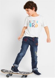 Jeans til gutt, med dinosaur-motiv, Regular Fit, John Baner JEANSWEAR