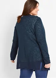 Cardigan i ren bomullsslub, bonprix