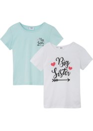 T-shirt (2-pack) til jente, bpc bonprix collection