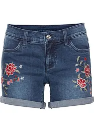 Jeans-shorts med broderi, bonprix