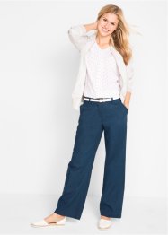 Vevd bukse med bærekraftig lin og komfortlinning, bpc bonprix collection