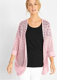 Lang cardigan med hullmønster, bonprix