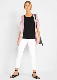 Lang cardigan med hullmønster, bonprix