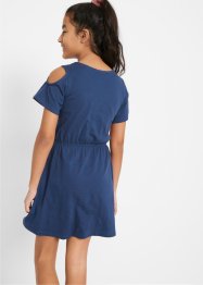 Cold-shoulder-kjole til jente, økologisk bomull, bpc bonprix collection