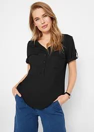 Bluse i viskose, kort arm, bonprix