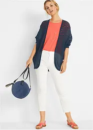 Lang cardigan med hullmønster, bonprix