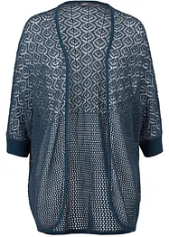 Lang cardigan med hullmønster, bonprix