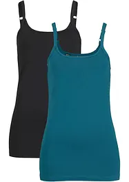 Lang singlet av økologisk bomull, 2-pack, bonprix