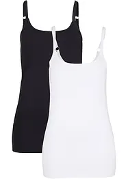 Lang singlet av økologisk bomull, 2-pack, bonprix