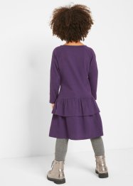 Jerseykjole til jente med volanger og økologisk bomull, bpc bonprix collection