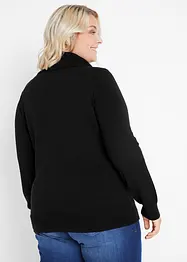 Finstrikket genser med vid, høy hals, bonprix