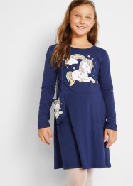 Jerseykjole med lomme til jente (2-delt sett), økologisk bomull, bpc bonprix collection