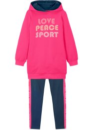 Sweatshirt og leggings til jente (2-delt sett), økologisk bomull, bpc bonprix collection