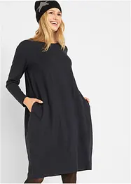 Kjole i bomullstrikot i O-modell, bonprix