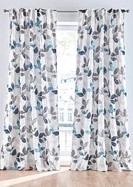 Mikrofibergardin med bladtrykk (1-pack), bpc living bonprix collection