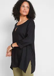 Oversized blusetopp med asymmetrisk kant nederst, bonprix