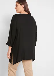 Oversized blusetopp med asymmetrisk kant nederst, bonprix