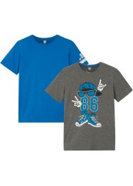 T-shirt til gutt, med trykk, økologisk bomull (2-pack), bpc bonprix collection