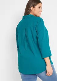 Bluse med 3/4-lang arm og lin, bonprix