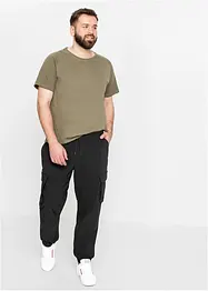 Regular Fit slip on-stretchbukse med cargolommer, Straight, bonprix