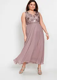 Chiffon-kjole med paljettbroderi, bonprix