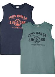 Muskel-singlet av hudvennlig økologisk bomull (2-pack), John Baner JEANSWEAR
