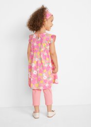Kjole til jente, 3/4-lang leggings, hårbånd (3-delt sett), økologisk bomull, bpc bonprix collection