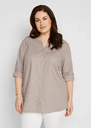 Bluse med lin, 3/4-lang arm, bonprix