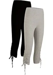 Caprileggings med rynker, 2-pack, bonprix