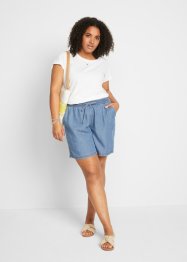 Lett denim-shorts med elastisk linning, ekstra vid, bpc bonprix collection
