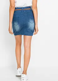 Jeans-skjørt med belte, bonprix