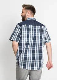 Kortermet skjorte med denim-besetning, bonprix