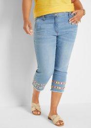 ¾ jeans med elastisk linning, bpc bonprix collection