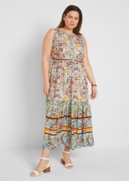 Vevd kjole i maxi-lengde med printet kant, bpc bonprix collection